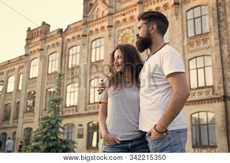 Love Being In Stable Family Relationship. Loving Relationship Between Hipster And Sexy Girl. Sensual