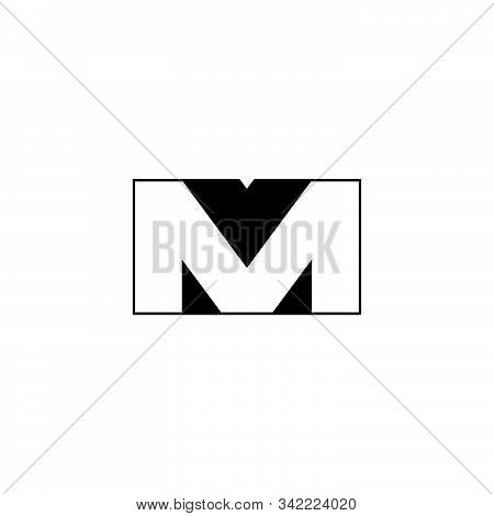 Letter Vm Geometric Negative Space Design Unique