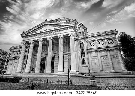 Bucuresti Bucharest Ateneul Roman Black And White Photography