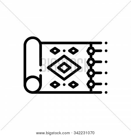 Black Line Icon For Rugs Carpet Floorcloth Fabric