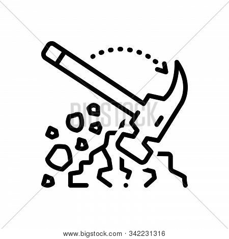 Black Line Icon For Smite Knocker Tool Heavy Break Hammer Unroot