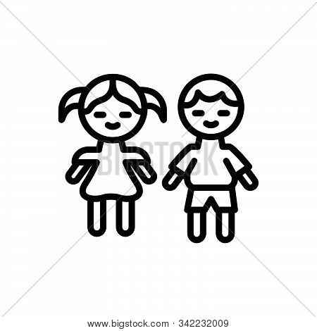 Black Line Icon For Kids Children Kids Brood Progeny Baby