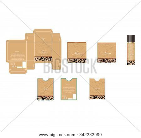 Packaging Design, Luxury Perfume Box,  Pocket Perfume And Deo Design Template And Mock Up Box. Illus