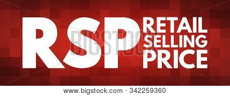 Rsp - Retail Selling Price Acronym, Business Concept Background
