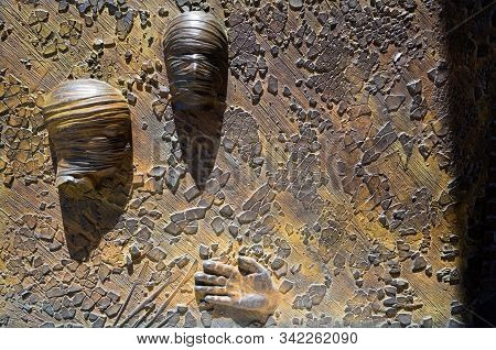 Rome, Italy - June 25, 2019: Closeup Detail From Gate Of Basilica Santa Maria Degli Angeli E Dei Mar