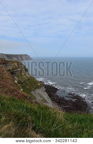 Coastline Views Along The Shore Of North Yorkshire England.