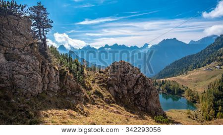 The Bordaglia Lake In A Colorful Autumn Day