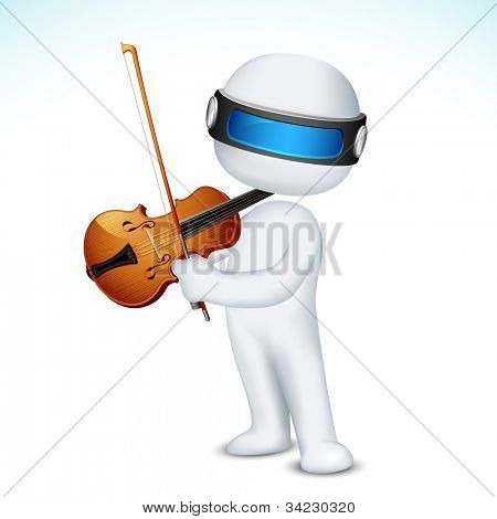Abbildung 3d Mann in Vektor voll skalierbar, Violine