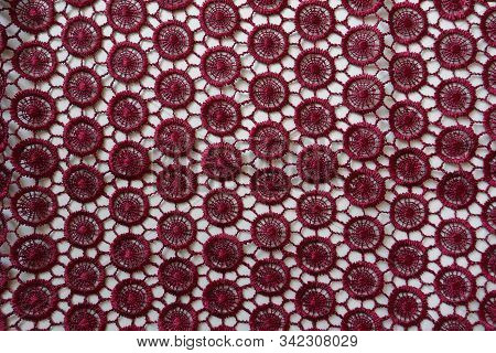 View Of Dark Red Lace From Above