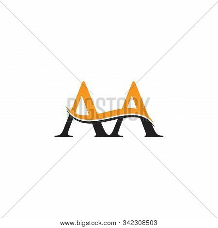 Aa Letter Logo Design Vector With Blue And Grey Colors. Aa Logo Design.