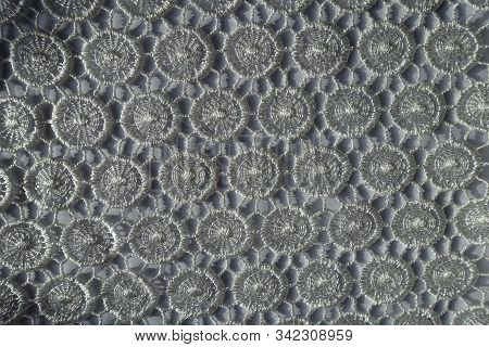 Top View Of Ivory White Lacy Fabric