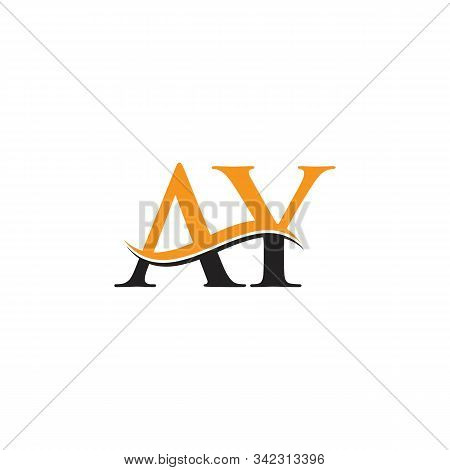 Ay Letter Logo Design Vector With Blue And Grey Colors. Ay Logo Design.
