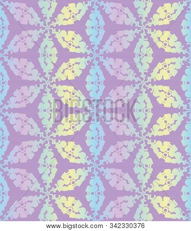 A Seamless Vector Tessellation Pattern In Iridescent Pastel Gradient. Decorative Abstract Surface Pr