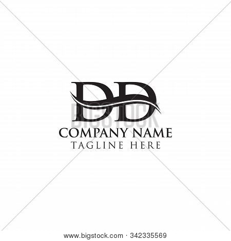 Initial Dd Letter Logo Design Vector With Blue And Grey Colors. Dd Logo Design