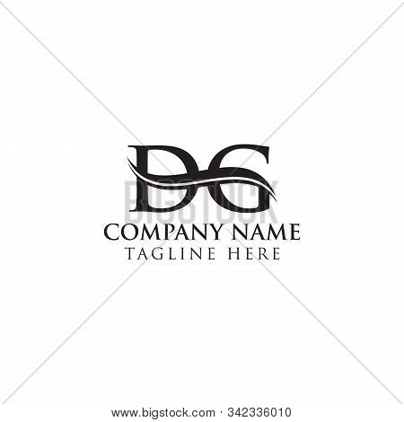 Initial Dg Letter Logo Design Vector With Blue And Grey Colors. Dg Logo Design