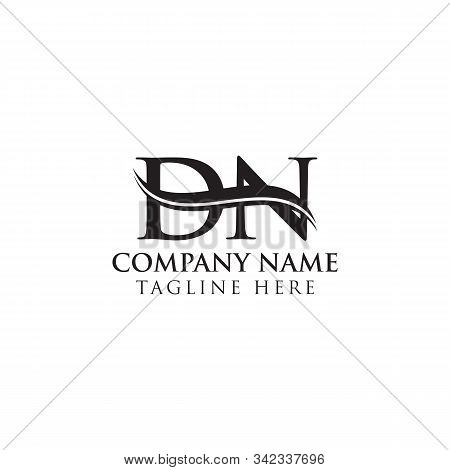 Initial Dn Letter Logo Design Vector With Blue And Grey Colors. Dn Logo Design
