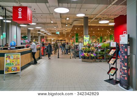 BERLIN, GERMANY - CIRCA SEPTEMBER, 2019: interior shot of Kaufland in Berlin. Kaufland is a German hypermarket chain, part of the Schwarz Gruppe which also owns Lidl and Handelshof.
