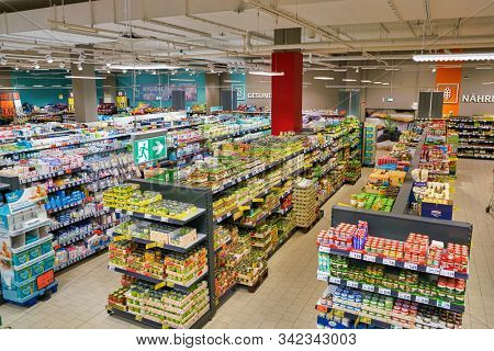 BERLIN, GERMANY - CIRCA SEPTEMBER, 2019: interior shot of Kaufland in Berlin. Kaufland is a German hypermarket chain, part of the Schwarz Gruppe which also owns Lidl and Handelshof.