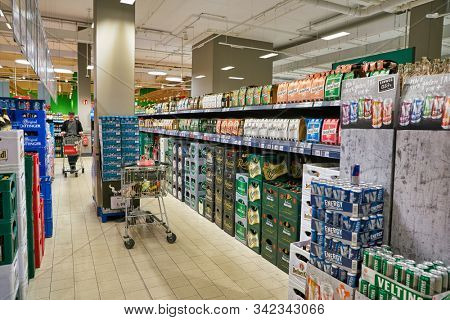 BERLIN, GERMANY - CIRCA SEPTEMBER, 2019: interior shot of Kaufland in Berlin. Kaufland is a German hypermarket chain, part of the Schwarz Gruppe which also owns Lidl and Handelshof.
