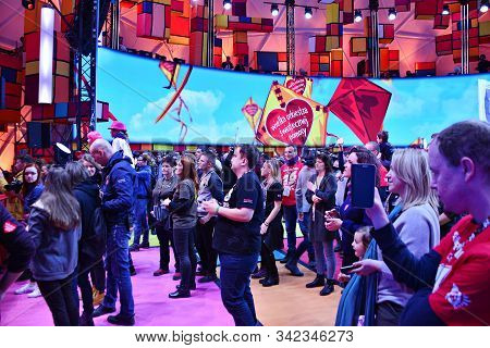 Warsaw, Poland. 13 January 2017. Red Heart, A Symbol Of Social Charity. The Charity Campaign Of The 