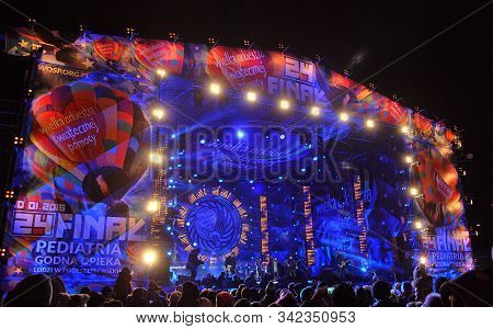 Warsaw, Poland. 10 January 2016. Wosp. Free Concert At The Charity Campaign Of The Great Orchestra O