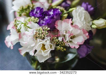A Beautiful Bouquet Of Eustom Close-up. Selective Focus.
