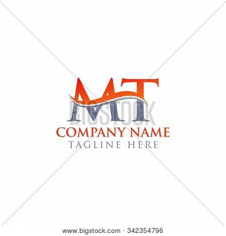 Initial Mt Letter Logo Design Vector Template. Abstract Letter Mt Logo Design
