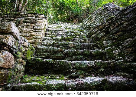 Ancient Mayan Pyramids Nohoch Mul In Coba