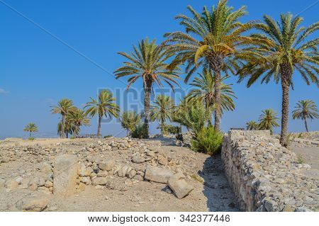 Archaeological Remains In Tel Megiddo National Park, World Heritage Site. At Jezebel Valley, Norther