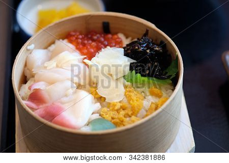Kaisen Don (sashimi Seafood Rice Bowl), Japanese Food.
