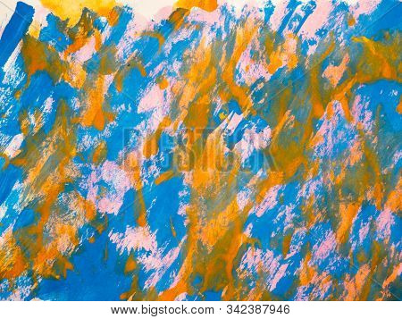 Abstract Multicolored Image, Made With A Brush And Paints. Handmade. You Can Use It As An Interestin