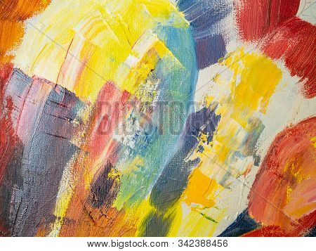 Abstract Multicolored Image, Made With A Brush And Paints. Handmade. You Can Use It As An Interestin