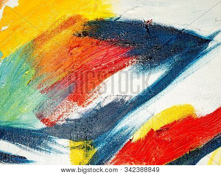 Abstract Multicolored Image, Made With A Brush And Paints. Handmade. You Can Use It As An Interestin