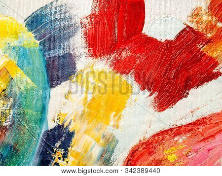Abstract Multicolored Image, Made With A Brush And Paints. Handmade. You Can Use It As An Interestin