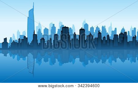 Vector Background Building Of City Tower Almas In Dubai