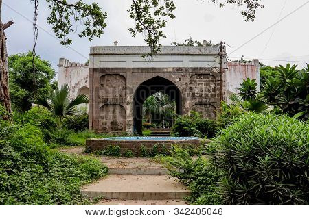 Aurangabad, Maharashtra, India - August 15 2019: Rangeen Gate Historical Place Front View