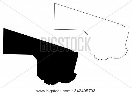 Southern District (districts Of Botswana, Republic Of Botswana) Map Vector Illustration, Scribble Sk