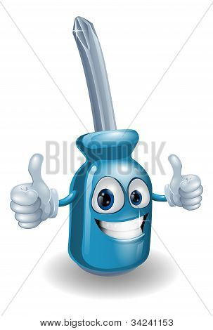 Homem de chave de fenda de desenhos animados