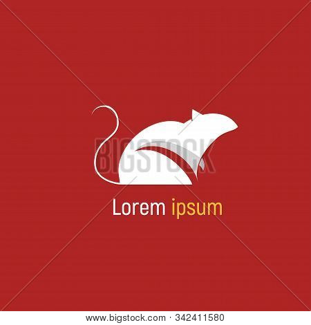 Modern Vector Logo Rat Icon On A Red Background 2020