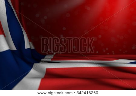 Pretty Feast Flag 3d Illustration
 - Dark Illustration Of Norway Flag Lie Diagonal On Red Background