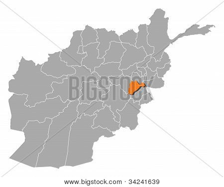 Mapa Afganistanu, Logar wyróżnione