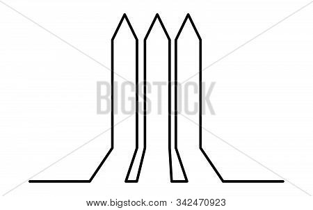 Growing Bars Arrows Continous Line Icon. Linear Style Sign For Mobile Concept And Web Design. Financ