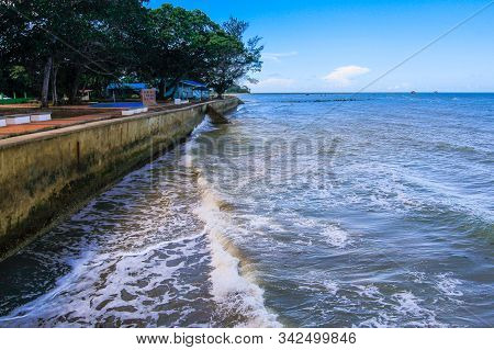 View Of Sawangan Beach Park In Kuala Penyu,sabah Borneo,malaysia.a Popular Tourist Destination Is A 