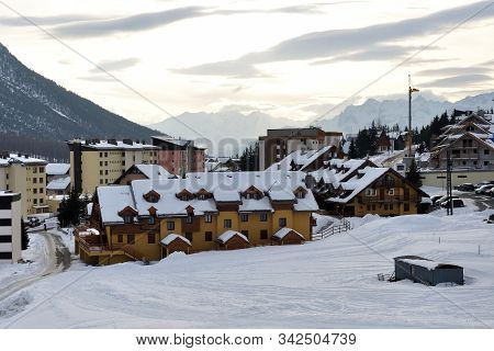Walk In The Station Of Montgenevre Taken By The Cold, The Snow And The Frost.