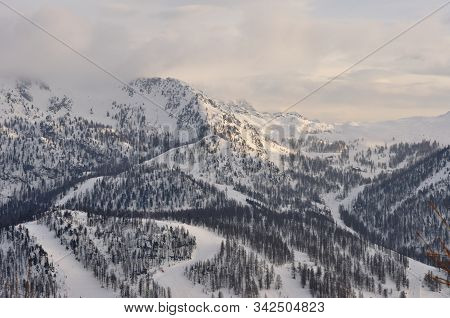 Walk In The Station Of Montgenevre Taken By The Cold, The Snow And The Frost.