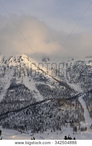 Walk In The Station Of Montgenevre Taken By The Cold, The Snow And The Frost.