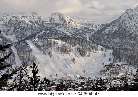 Walk In The Station Of Montgenevre Taken By The Cold, The Snow And The Frost.