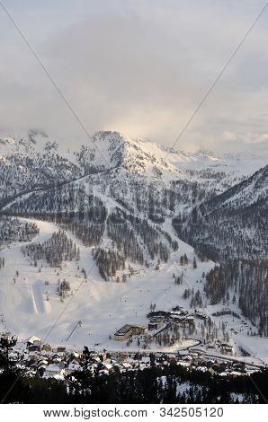 Walk In The Station Of Montgenevre Taken By The Cold, The Snow And The Frost.