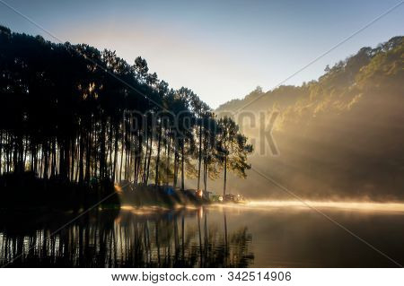 Morning At Pang Ung Lake, Pang Ung Mae Hong Son Province, North Of Thailand