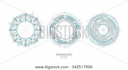 Hud Futuristic .technical Drawing.electronic Interface Of The Future . Fantastic Circle .drawing Det